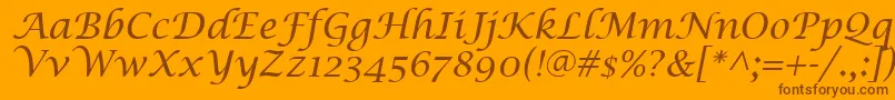 LucidaCalligraphyItalic Font – Brown Fonts on Orange Background