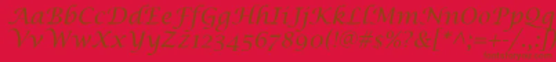 Шрифт LucidaCalligraphyItalic – коричневые шрифты на красном фоне