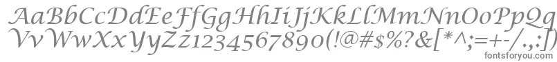 フォントLucidaCalligraphyItalic – 白い背景に灰色の文字