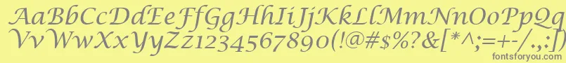 Шрифт LucidaCalligraphyItalic – серые шрифты на жёлтом фоне