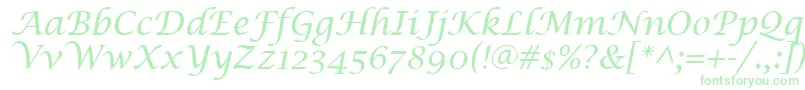 LucidaCalligraphyItalic Font – Green Fonts on White Background