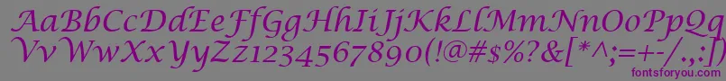 LucidaCalligraphyItalic-fontti – violetit fontit harmaalla taustalla