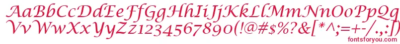 Шрифт LucidaCalligraphyItalic – красные шрифты на белом фоне