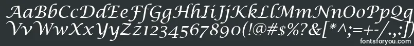 LucidaCalligraphyItalic Font – White Fonts on Black Background