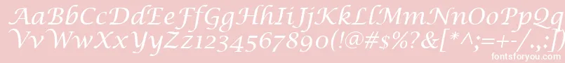 LucidaCalligraphyItalic Font – White Fonts on Pink Background