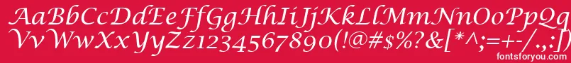 LucidaCalligraphyItalic Font – White Fonts on Red Background