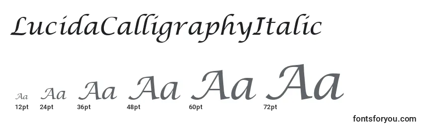 Размеры шрифта LucidaCalligraphyItalic