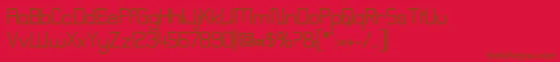 Weitere Informationen zur Erinal-Schriftart Erinal-Schriftart – Braune Schriften auf rotem Hintergrund