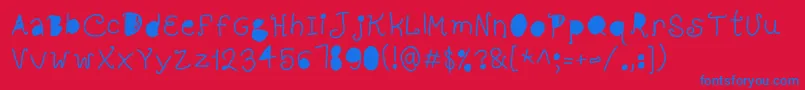 FullHole Font – Blue Fonts on Red Background