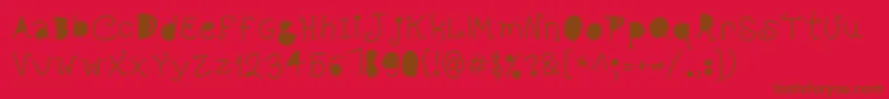 FullHole-Schriftart – Braune Schriften auf rotem Hintergrund