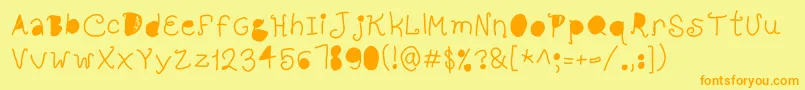 FullHole Font – Orange Fonts on Yellow Background