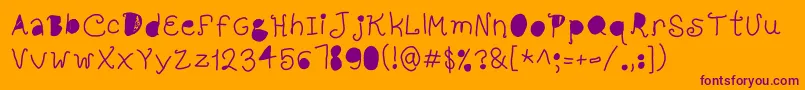 FullHole-Schriftart – Violette Schriften auf orangefarbenem Hintergrund