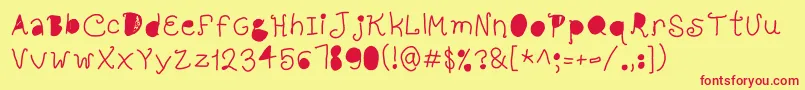 FullHole Font – Red Fonts on Yellow Background