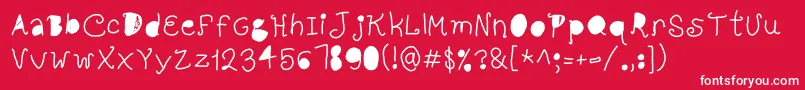 Czcionka FullHole – białe czcionki na czerwonym tle