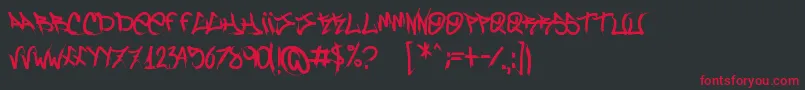 Brock165 Font – Red Fonts on Black Background