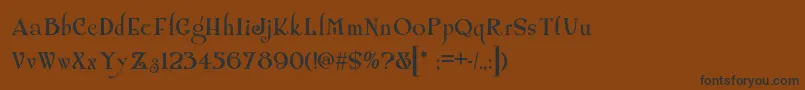 フォントShangrilanf – 黒い文字が茶色の背景にあります