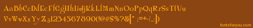 Shangrilanf Font – Orange Fonts on Brown Background