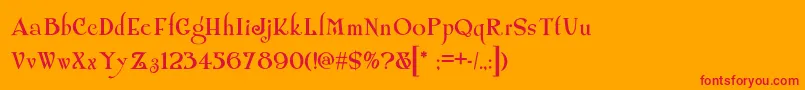 Shangrilanf Font – Red Fonts on Orange Background