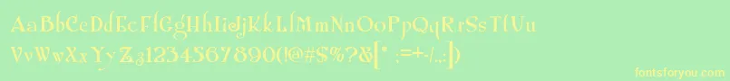 Shangrilanf Font – Yellow Fonts on Green Background