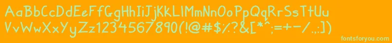 ZueyhandwritingRegular Font – Green Fonts on Orange Background