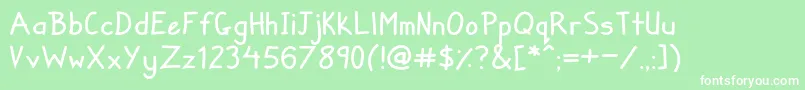 ZueyhandwritingRegular Font – White Fonts on Green Background