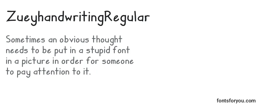 ZueyhandwritingRegular Font