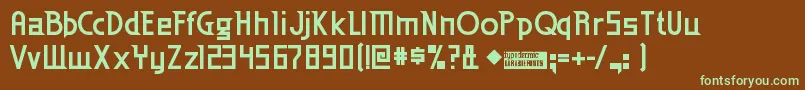 Шрифт EdenMillsBold – зелёные шрифты на коричневом фоне