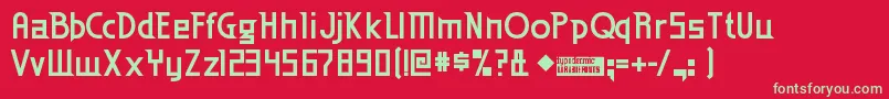 EdenMillsBold Font – Green Fonts on Red Background