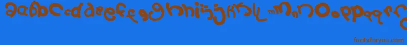 フォント2September – 茶色の文字が青い背景にあります。