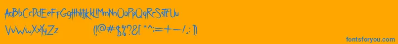 フォントBreatheKarma – オレンジの背景に青い文字