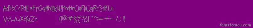 フォントBreatheKarma – 紫の背景に灰色の文字