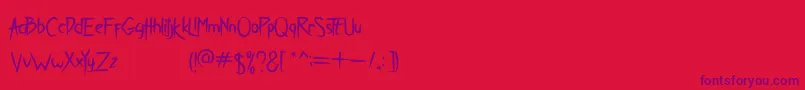 BreatheKarma-Schriftart – Violette Schriften auf rotem Hintergrund