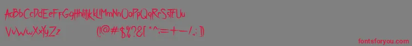 フォントBreatheKarma – 赤い文字の灰色の背景