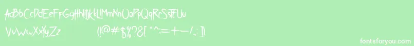 フォントBreatheKarma – 緑の背景に白い文字