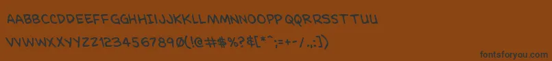 Więcej informacji o czcionce Dominomaskleft Czcionka Dominomaskleft – czarne czcionki na brązowym tle