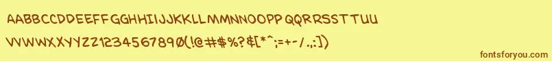 Dominomaskleft Font – Brown Fonts on Yellow Background
