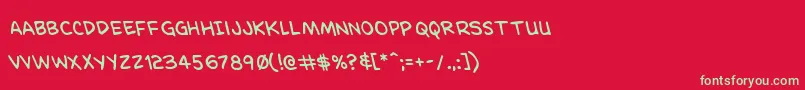 Dominomaskleft Font – Green Fonts on Red Background