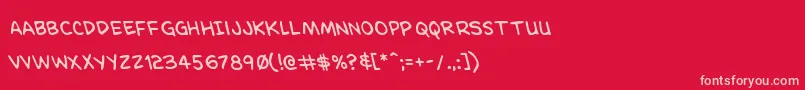 Dominomaskleft Font – Pink Fonts on Red Background