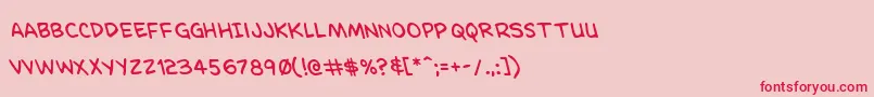 Dominomaskleft Font – Red Fonts on Pink Background