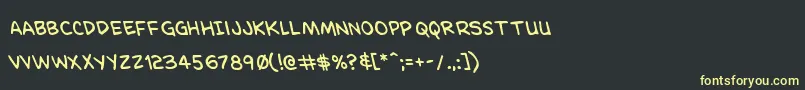 フォントDominomaskleft – 黒い背景に黄色の文字
