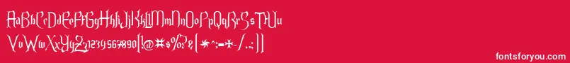 Endor Alt Font – White Fonts on Red Background