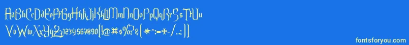 Endor Alt Font – Yellow Fonts on Blue Background