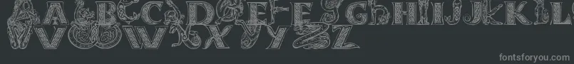 Celtasmigoria-Schriftart – Graue Schriften auf schwarzem Hintergrund