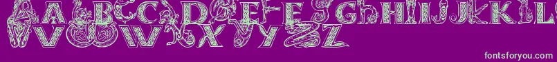 Celtasmigoria Font – Green Fonts on Purple Background
