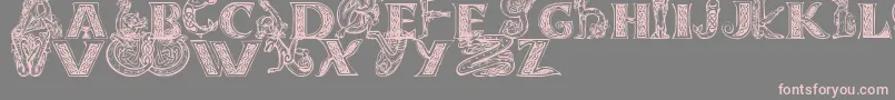 Celtasmigoria Font – Pink Fonts on Gray Background