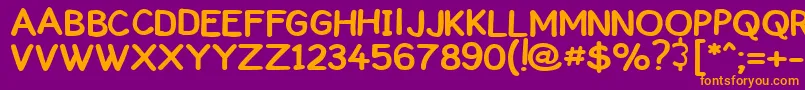 ComickbookCaps Font – Orange Fonts on Purple Background