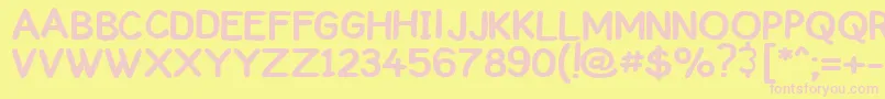 ComickbookCaps Font – Pink Fonts on Yellow Background