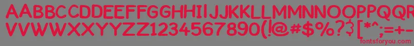 ComickbookCaps Font – Red Fonts on Gray Background