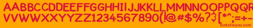 ComickbookCaps Font – Red Fonts on Orange Background