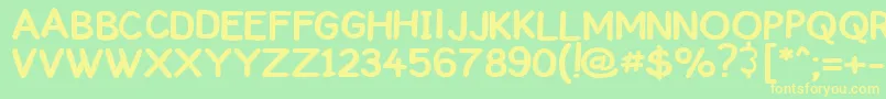 ComickbookCaps Font – Yellow Fonts on Green Background